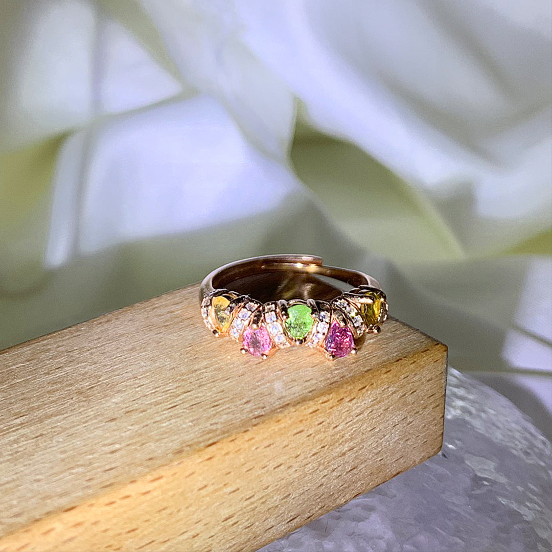 Pear-Shaped Tourmaline Arrangement Ring