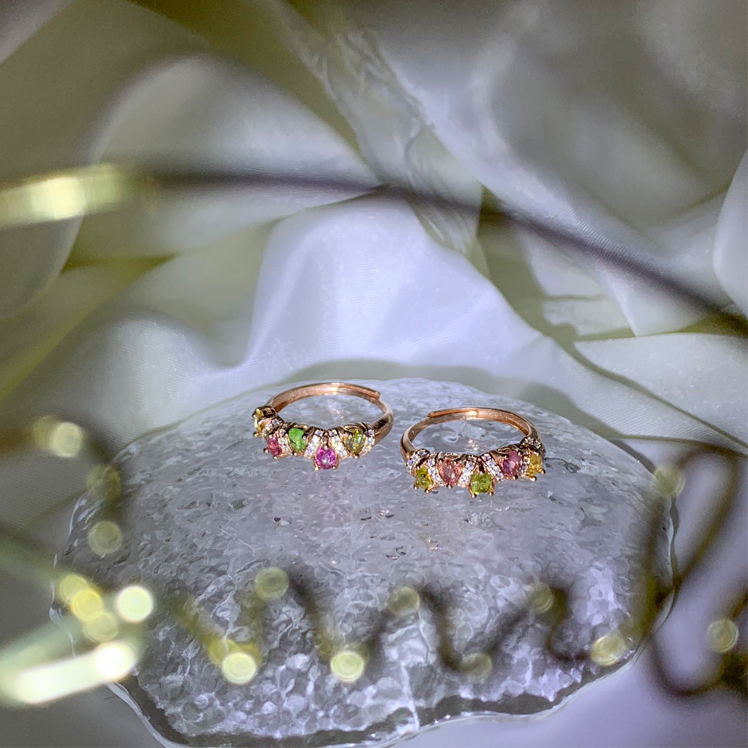 Pear-Shaped Tourmaline Arrangement Ring