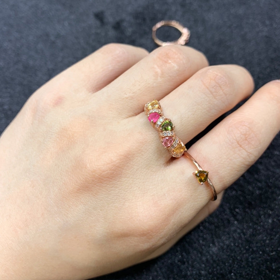 Pear-Shaped Tourmaline Arrangement Ring