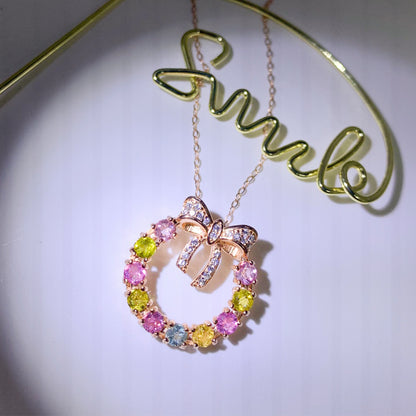 Enchanted Garden Wreath Tourmaline Pendant