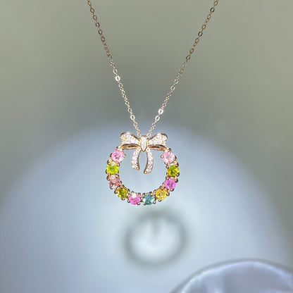 Enchanted Garden Wreath Tourmaline Pendant