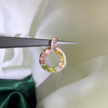 Mystic Bloom Wreath Tourmaline Pendant