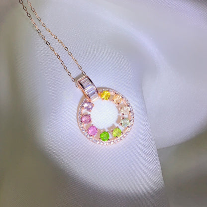 Mystic Bloom Wreath Tourmaline Pendant