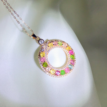 Ethereal Petal Garland Tourmaline Pendant