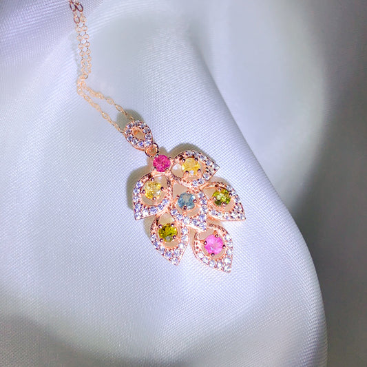 Enigmatic Leaf Tourmaline Pendant