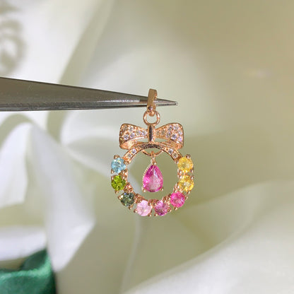 Mystic Rainbow Elegance Tourmaline Pendant