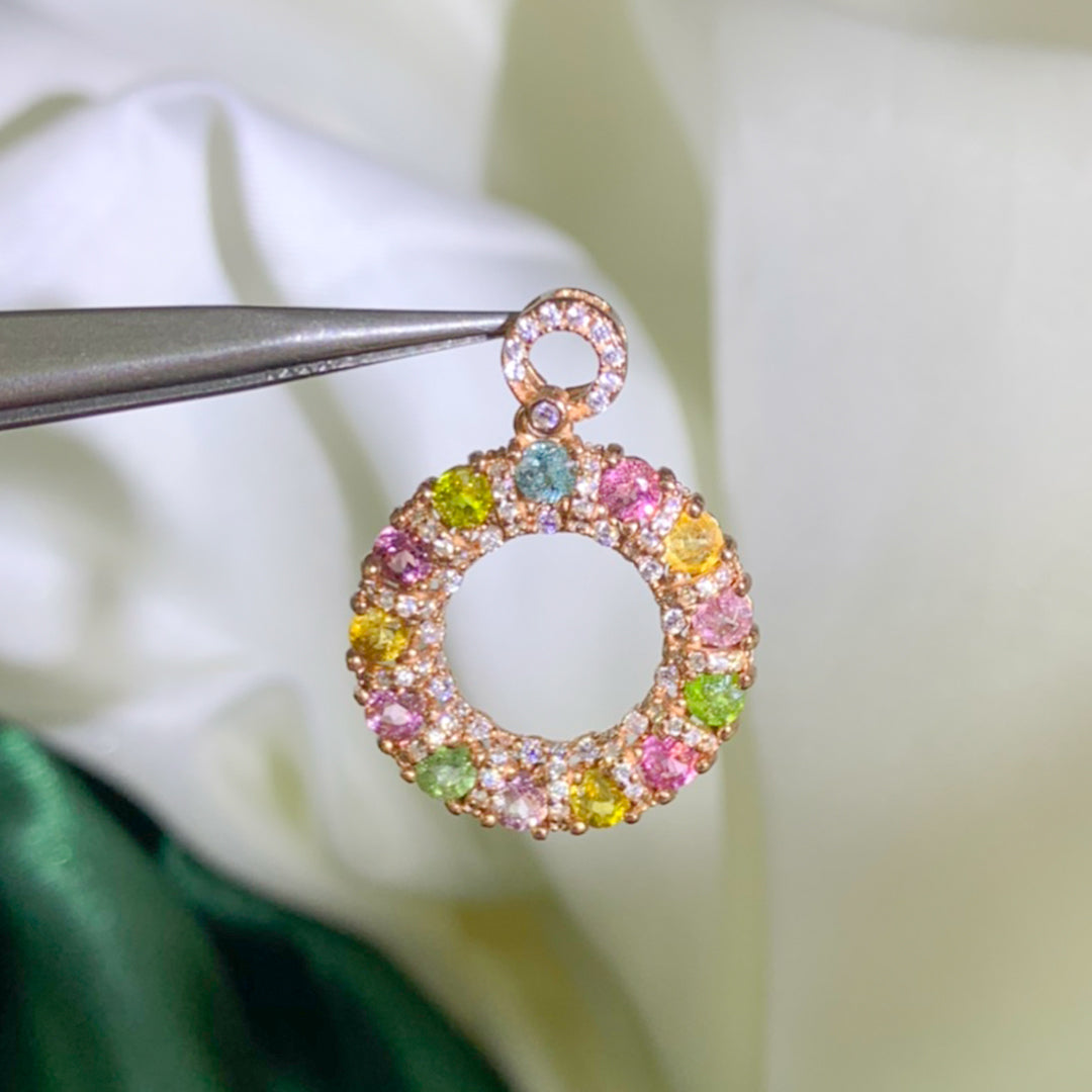 Serene Tourmaline Round Pendant