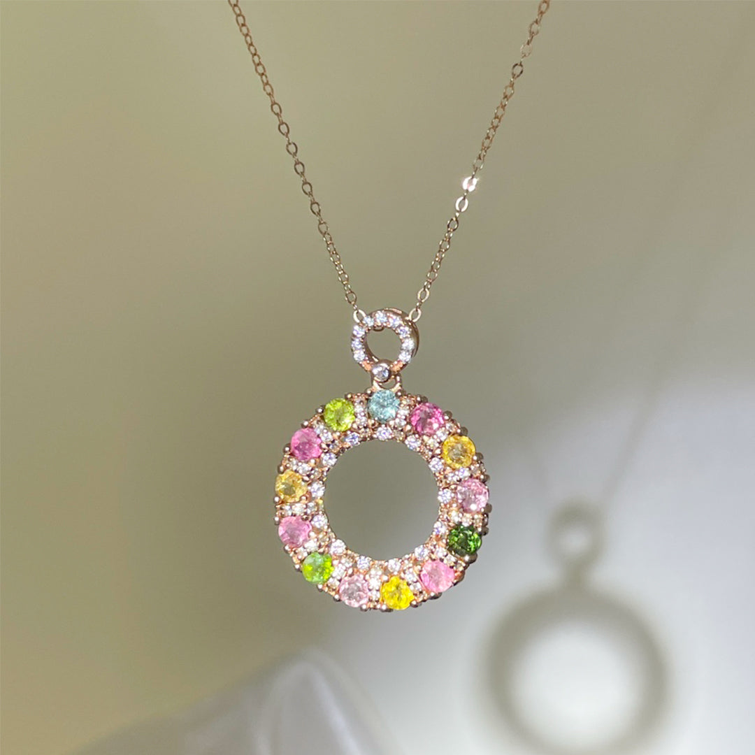 Serene Tourmaline Round Pendant