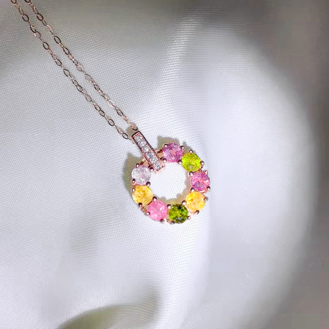 Tourmaline Essence Circle Pendant