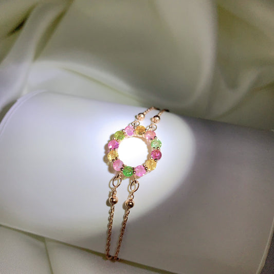 Azure Radiance Circle Tourmaline Bracelet