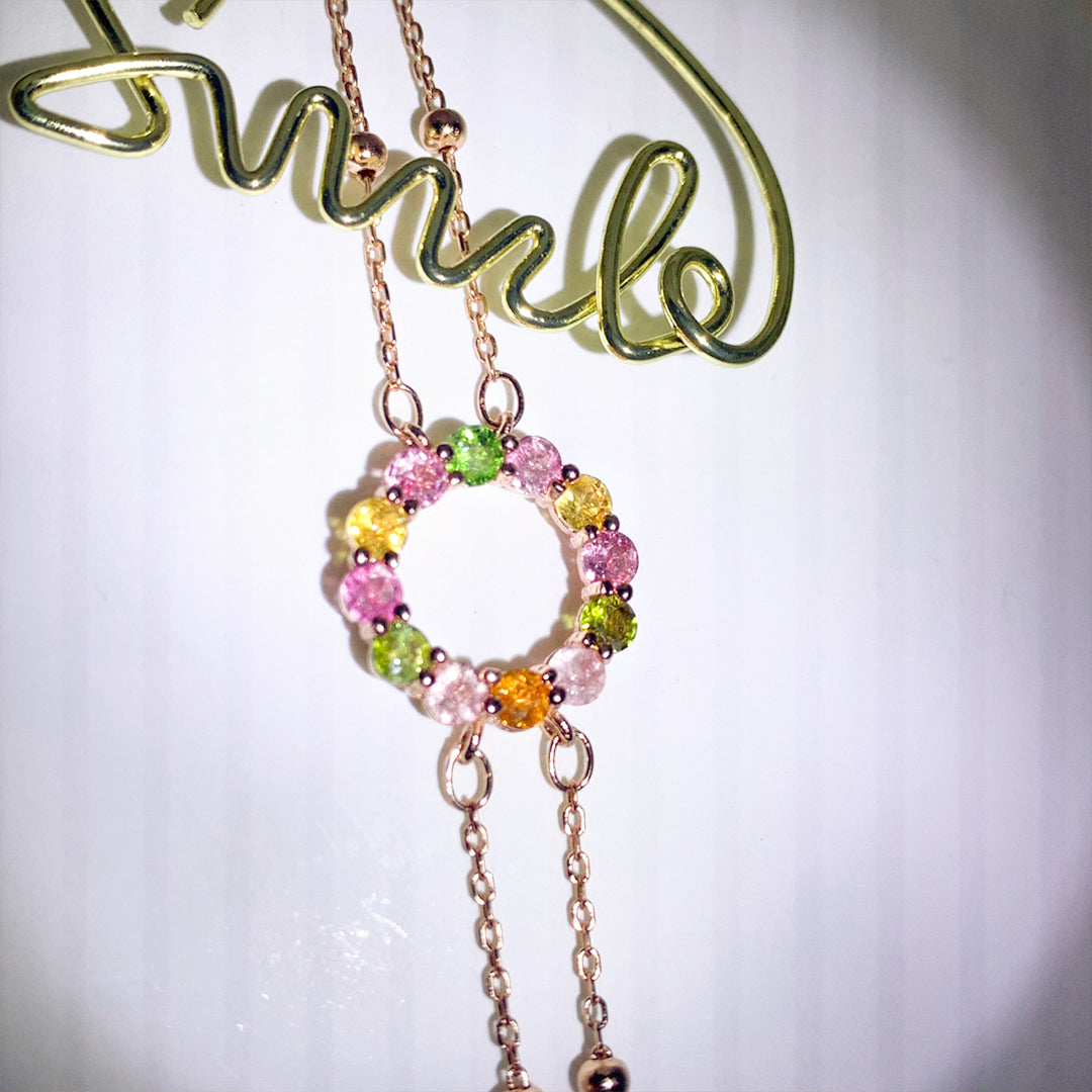 Azure Radiance Circle Tourmaline Bracelet