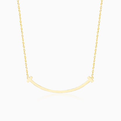 Curved Bar Gold Plated Necklace
