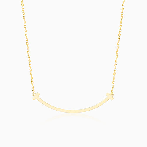 Curved Bar Gold Plated Necklace
