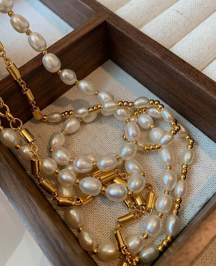 Fresh Pearl Gold Plated Necklace