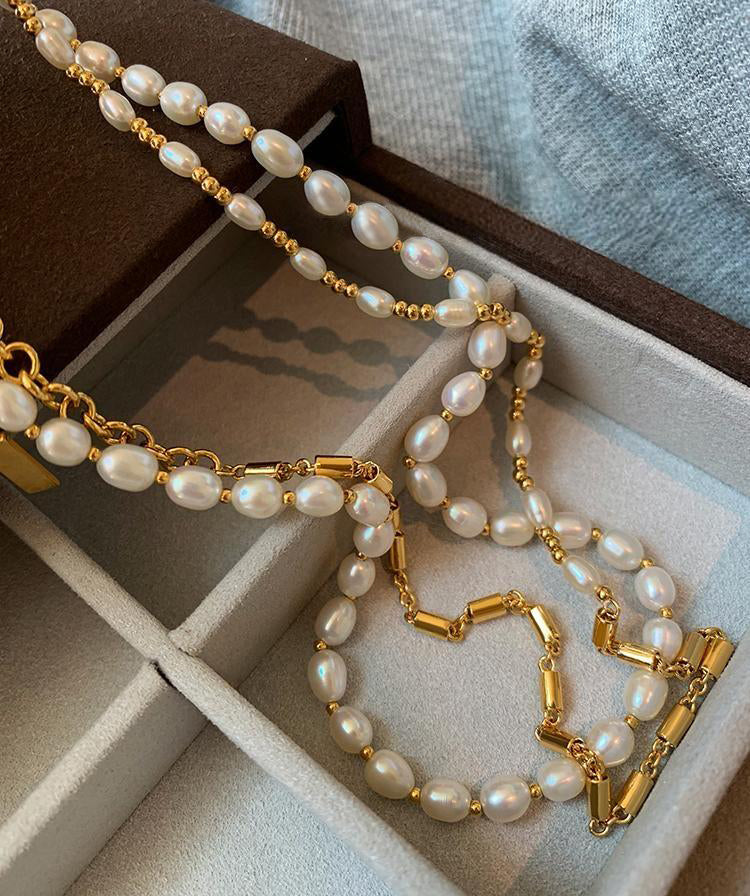 Fresh Pearl Gold Plated Necklace