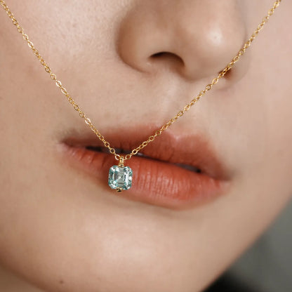 Firefly Blue Moissanite Necklace