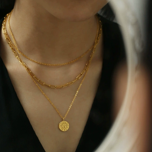 Double-Layer Copper Gold Plated Necklace
