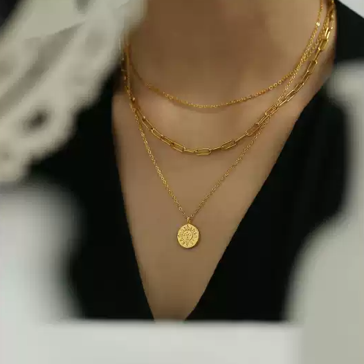 Double-Layer Copper Gold Plated Necklace