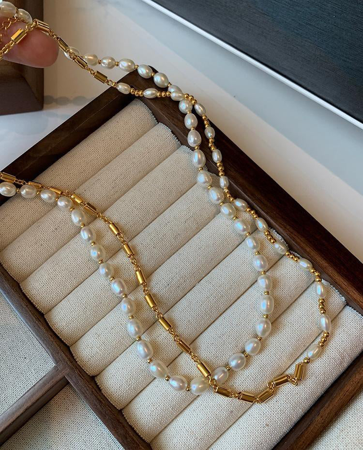 Fresh Pearl Gold Plated Necklace