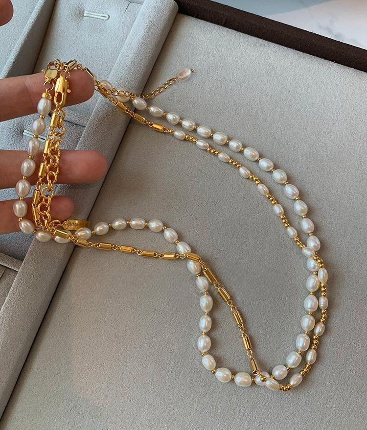 Fresh Pearl Gold Plated Necklace