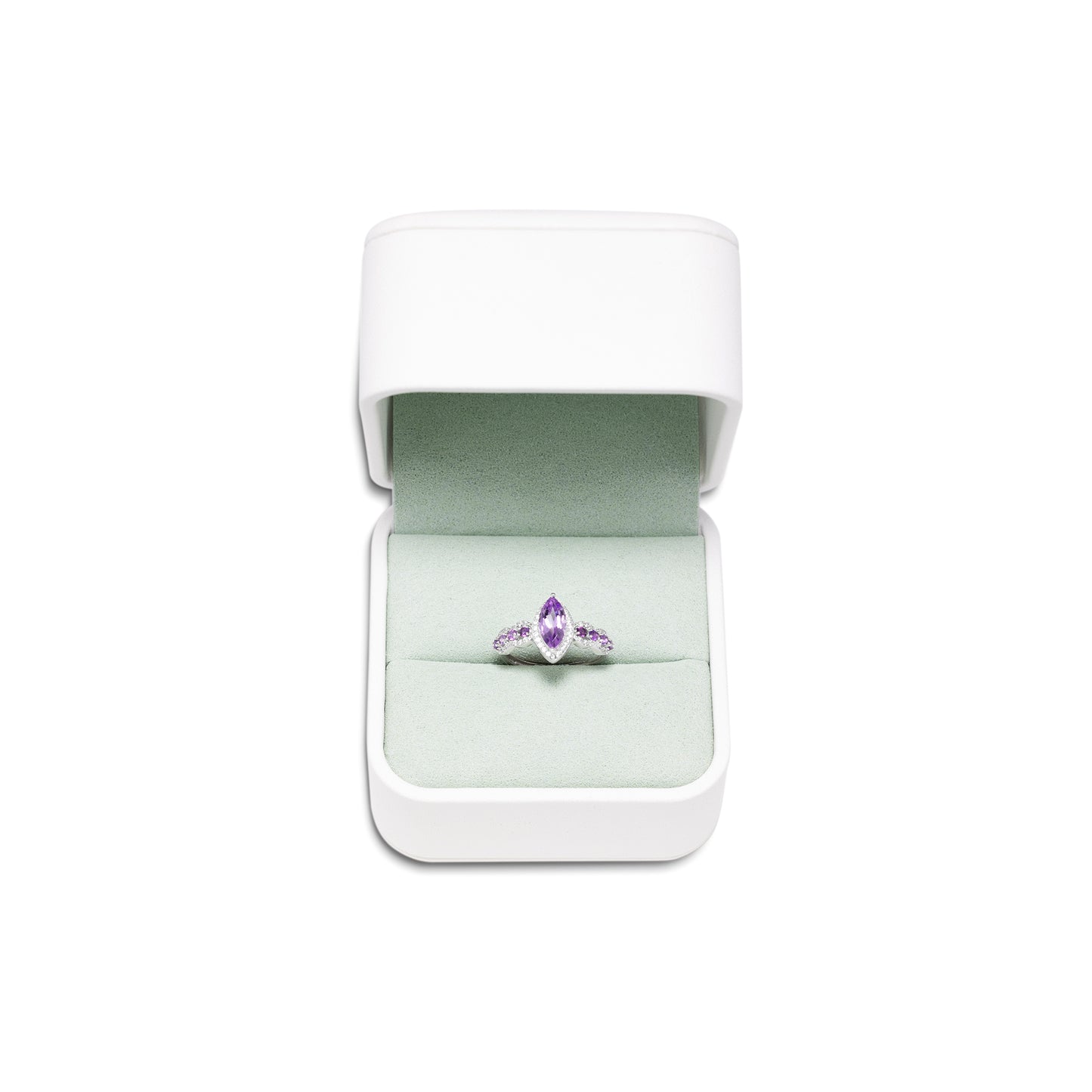 Regal Amethyst Halo Elegance Ring