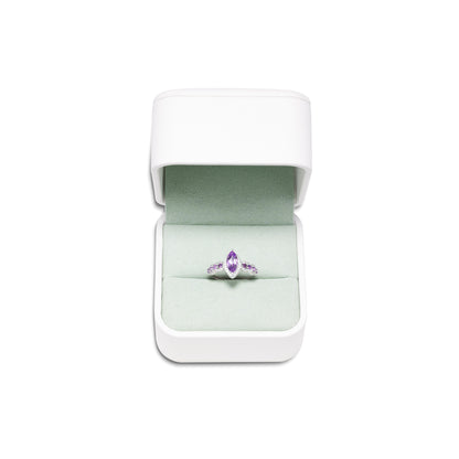 Regal Amethyst Halo Elegance Ring