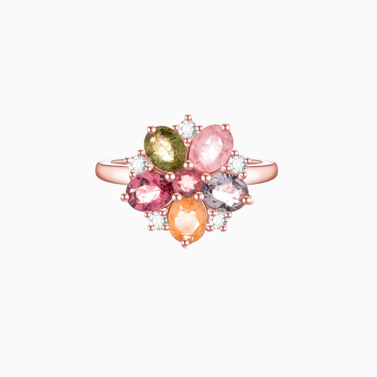 Tourmaline Five-Leaf Power Empowerment Ring