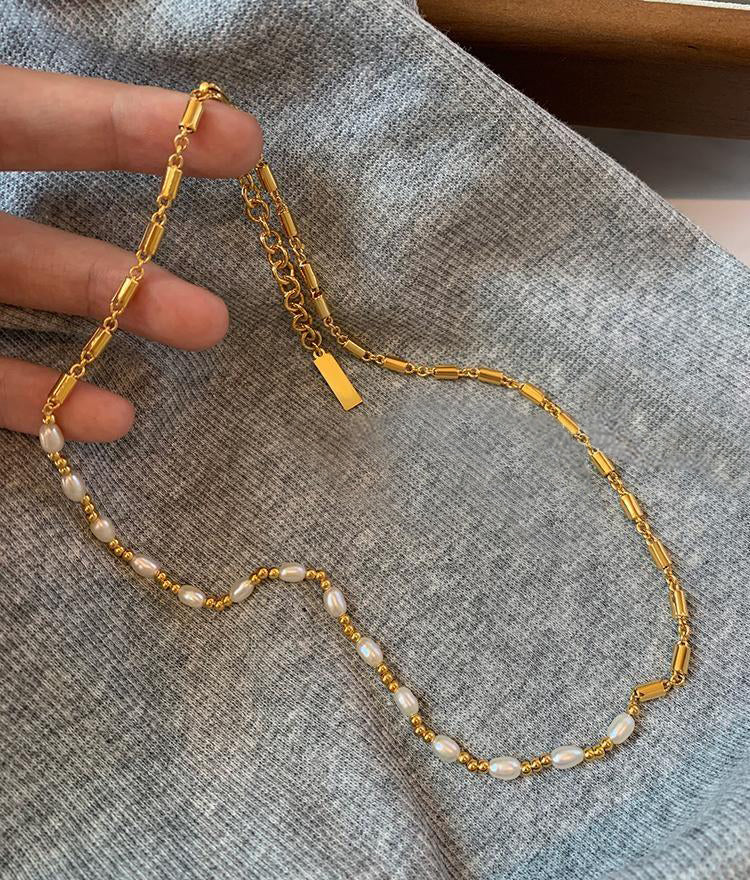 Fresh Pearl Gold Plated Necklace