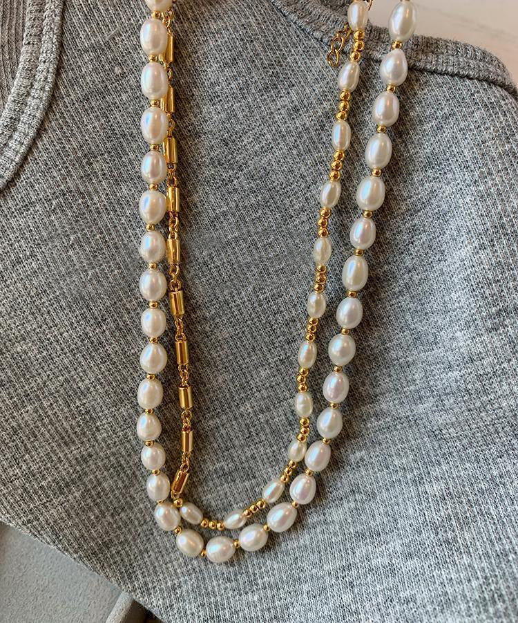 Fresh Pearl Gold Plated Necklace