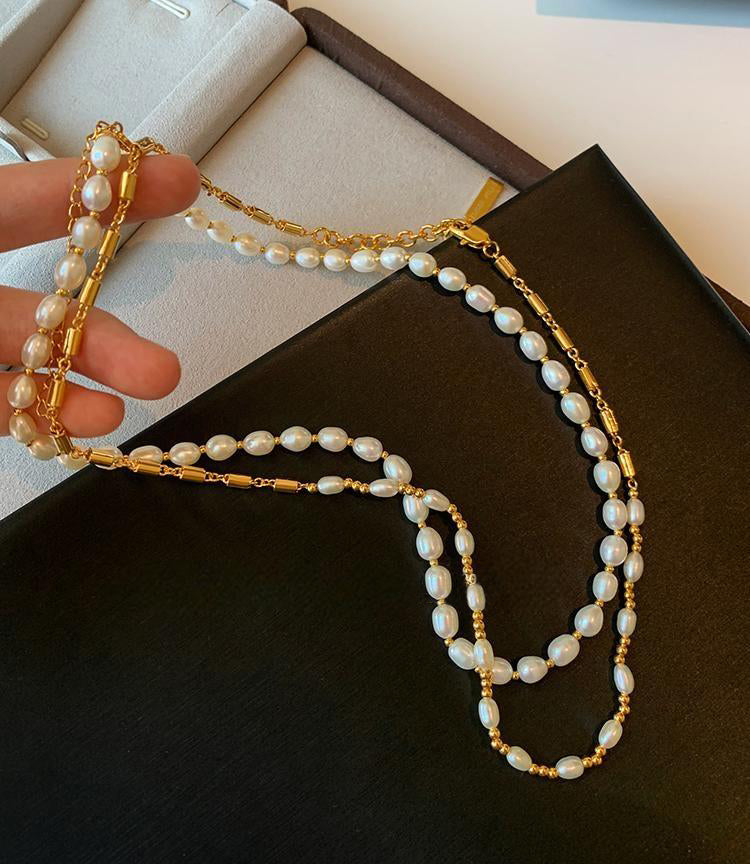 Fresh Pearl Gold Plated Necklace