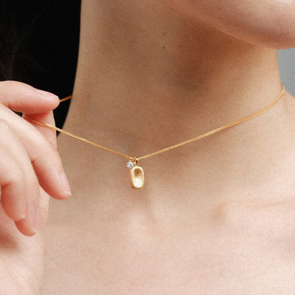 Brushed Gold Texture Neckalce