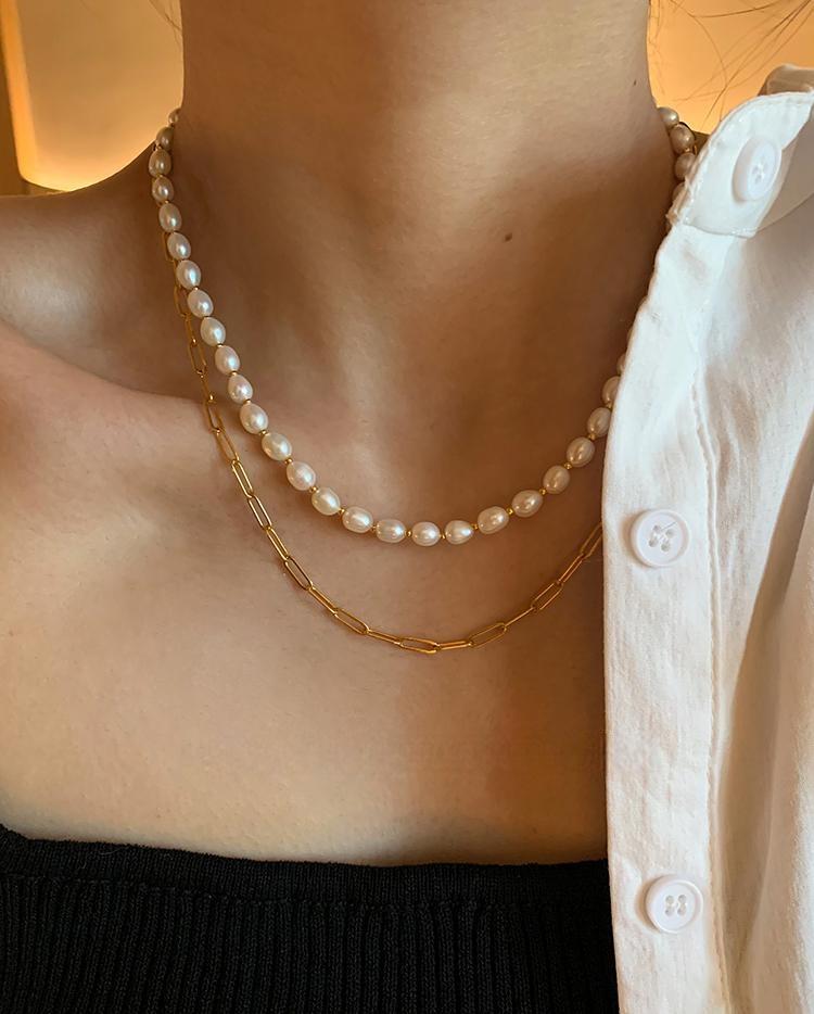 Fresh Pearl Gold Plated Necklace