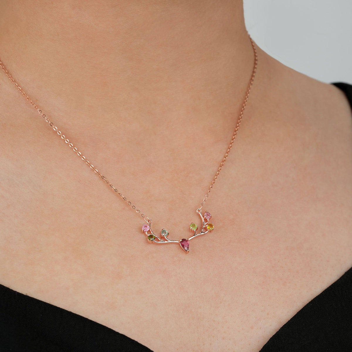 Elegant Antler Tourmaline Necklace
