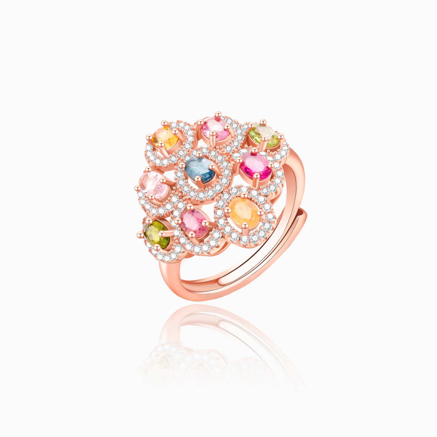 Ethereal Rainbow Garden Tourmaline Ring