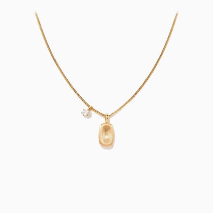 Brushed Gold Texture Neckalce