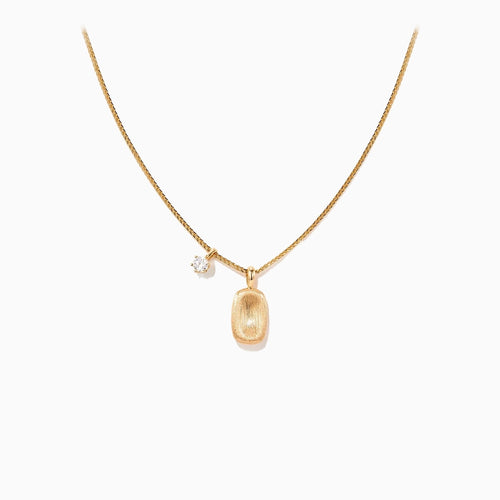 Brushed Gold Texture Neckalce