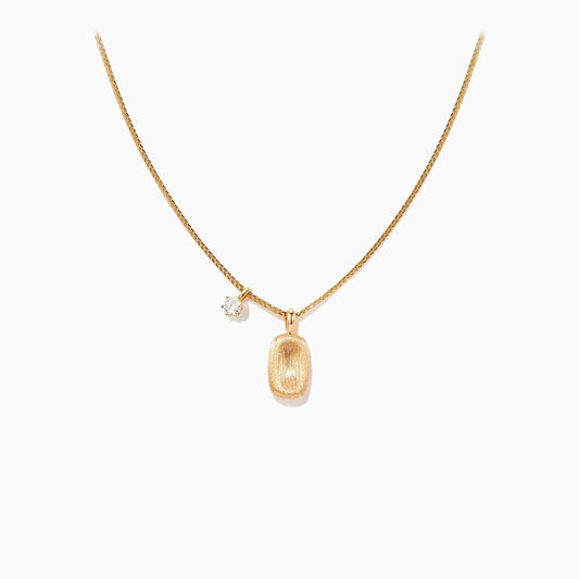 Brushed Gold Texture Neckalce