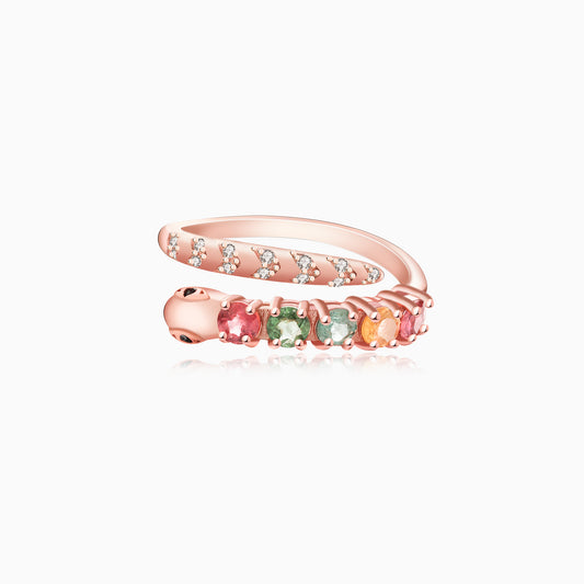 Tourmaline Snake Shadow Snake Print Ring