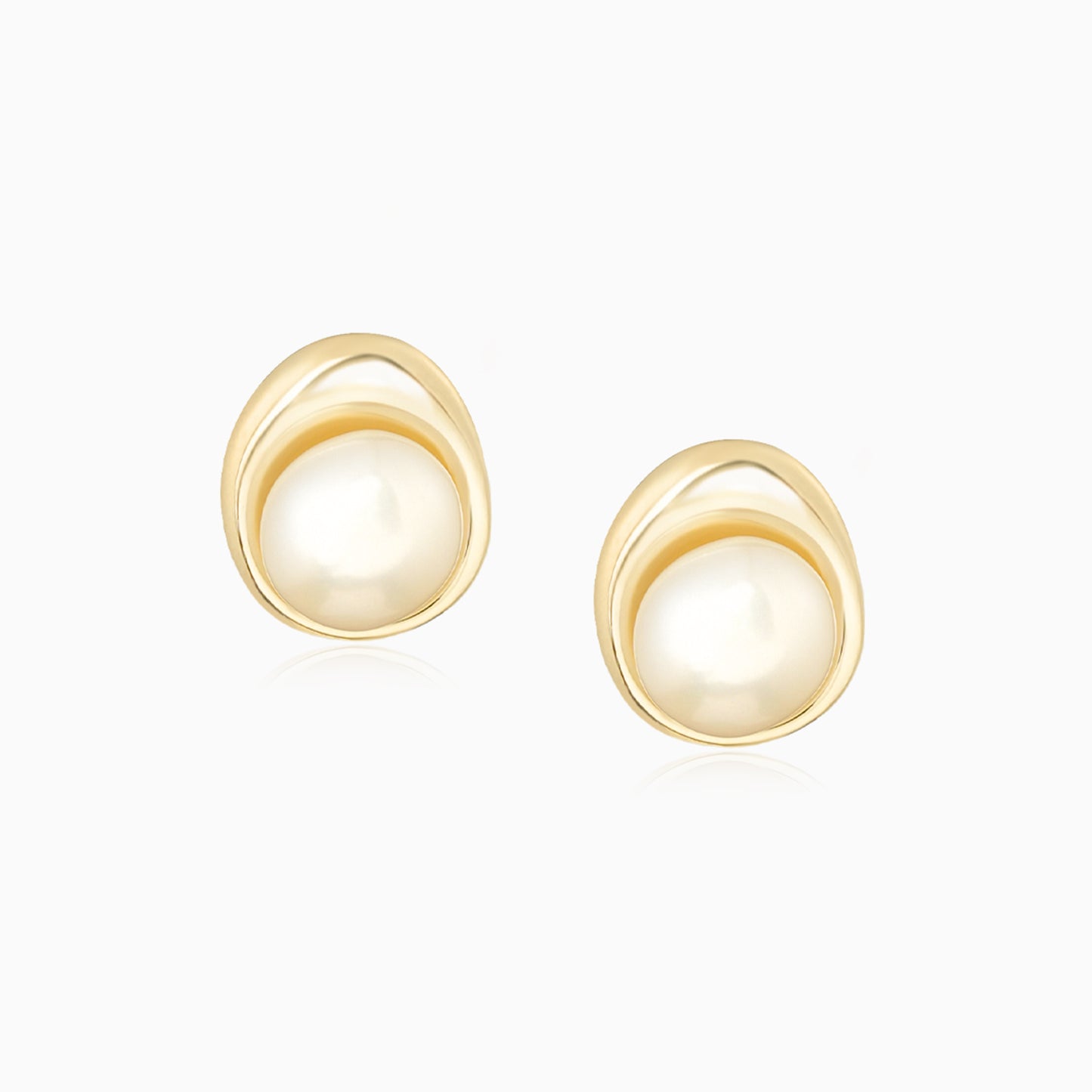 Natural Pearl Golden Plated Earrings
