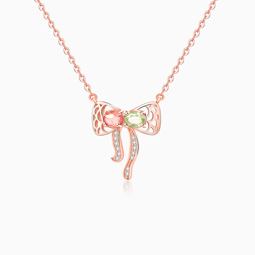 Tourmaline Bow Hugging Pendant