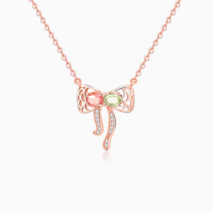 Tourmaline Bow Hugging Pendant
