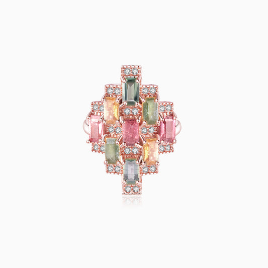 Radiant Tourmaline Spectrum Ring