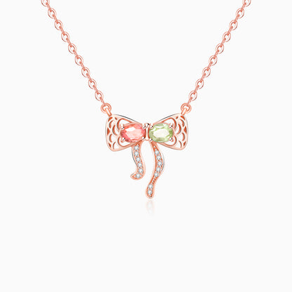 Tourmaline Bow Hugging Pendant