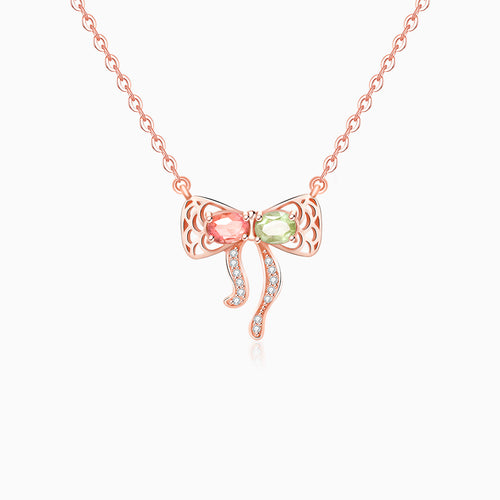 Tourmaline Bow Hugging Pendant
