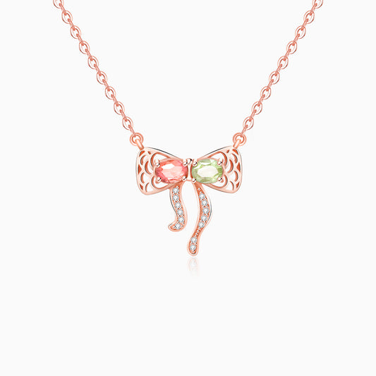 Tourmaline Bow Hugging Pendant