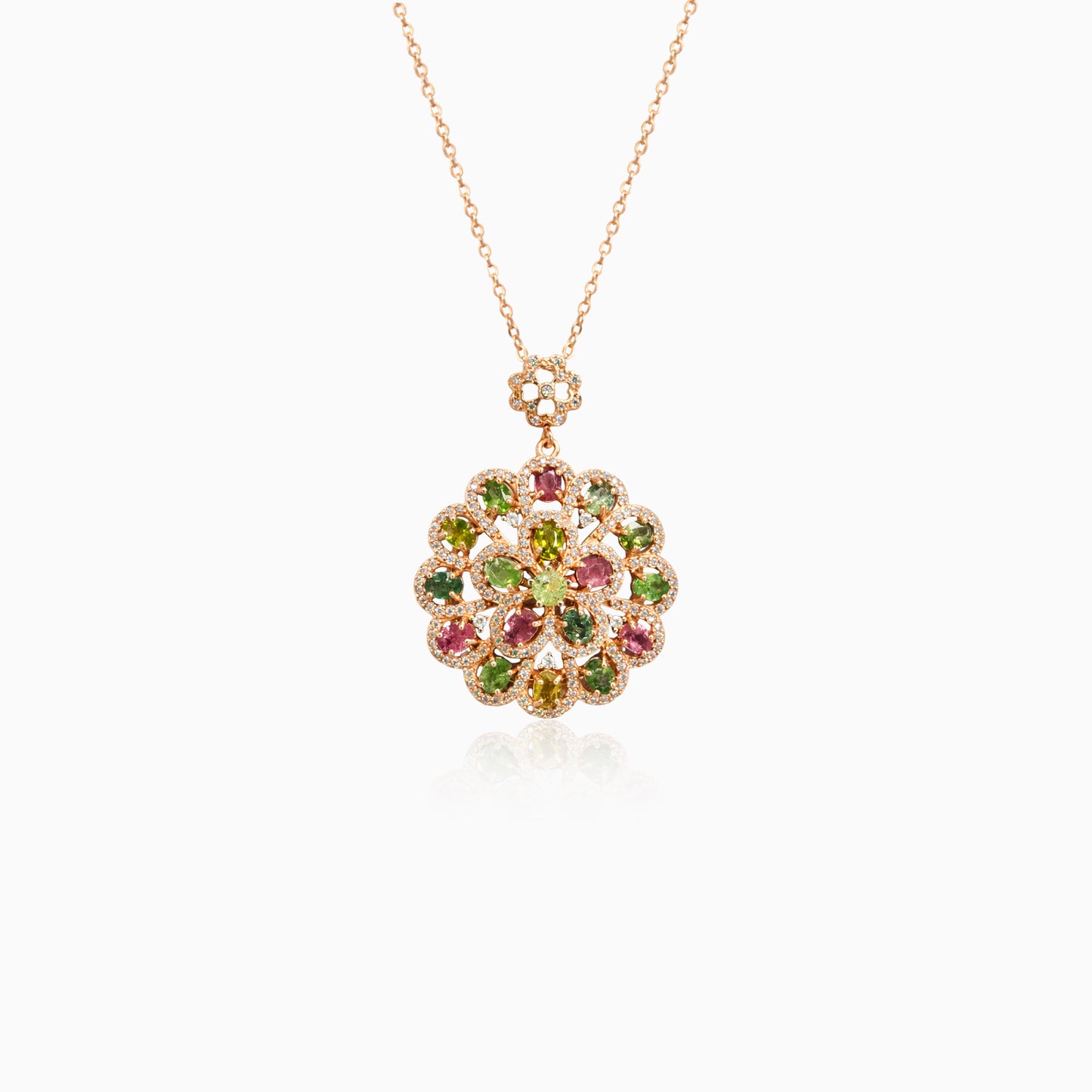 Sunburst Tourmaline Flower Pendant