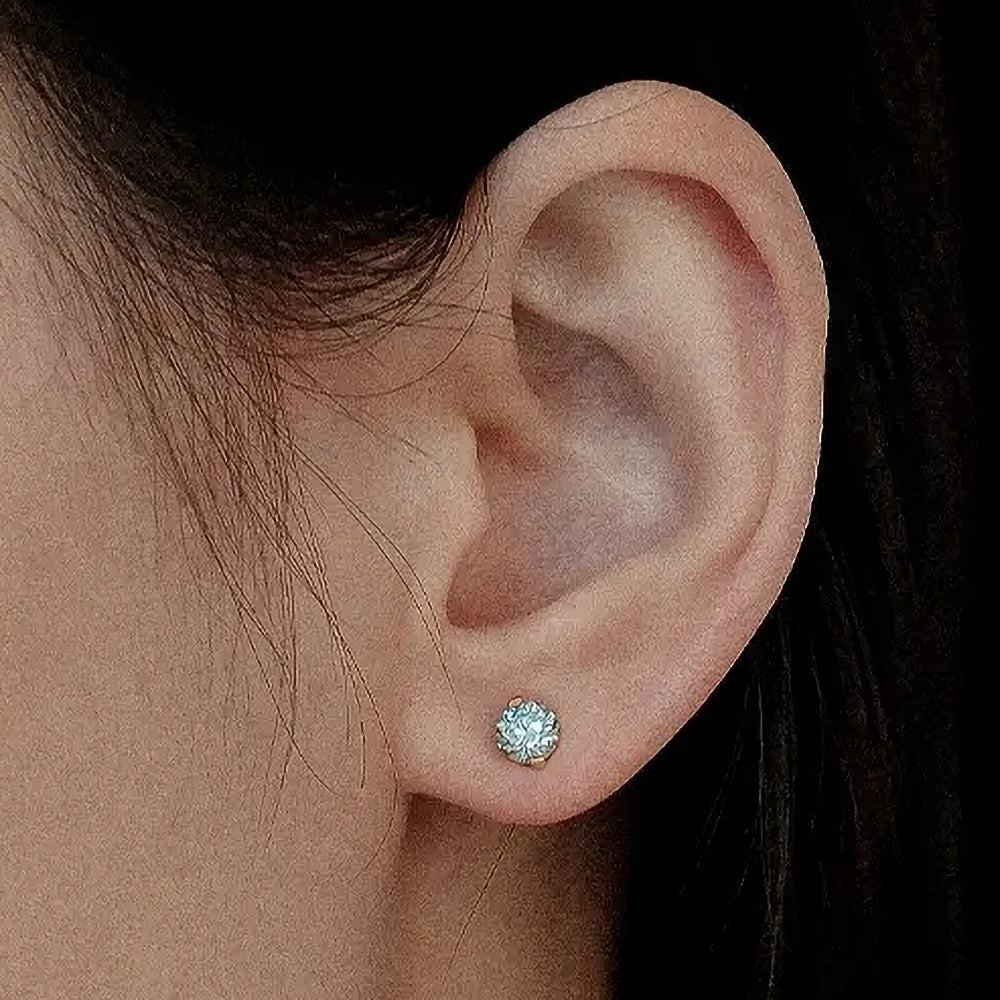 Aqua Green Moissanite Earrings