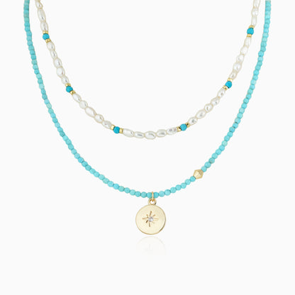 Baroque Raw Blue Turquoise Starlight Necklace