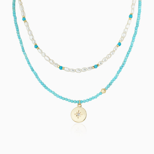 Baroque Raw Blue Turquoise Starlight Necklace