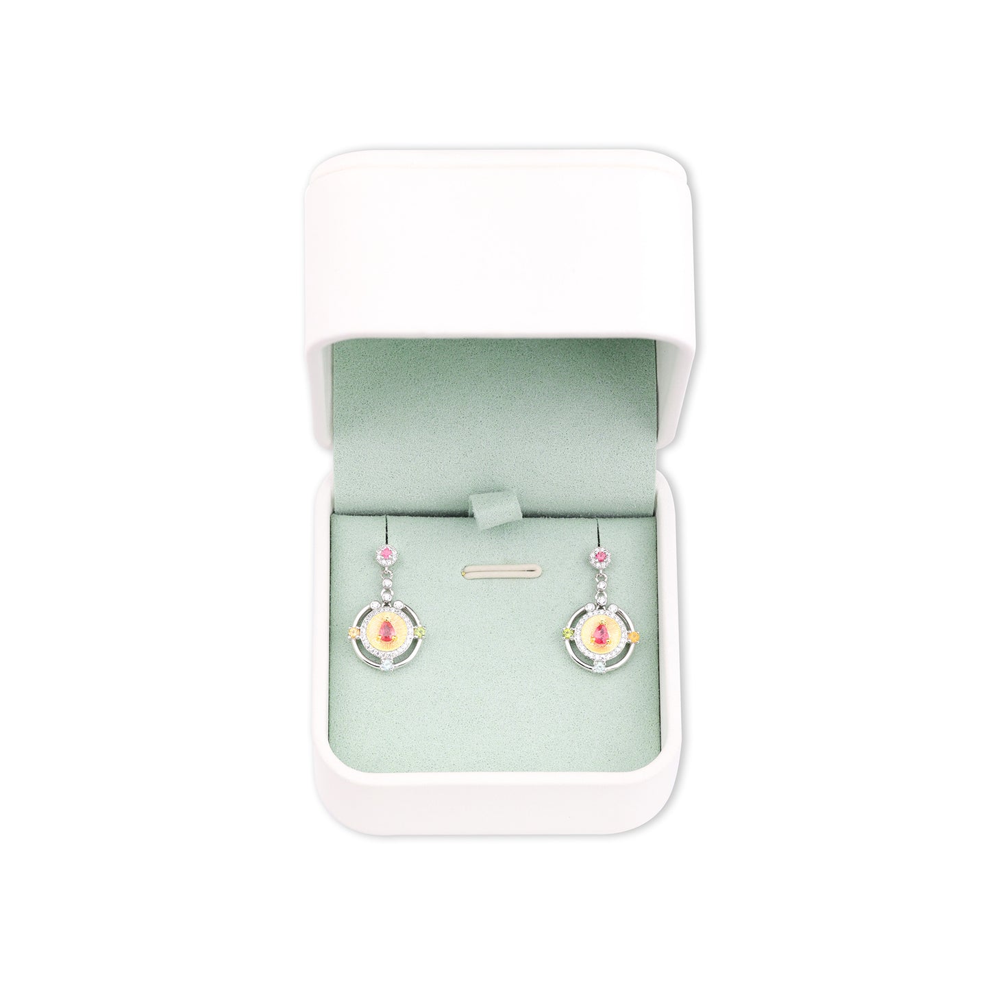 Five-Color Round Tourmaline Earrings